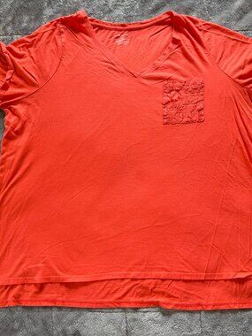 Lane Bryant Woman’s Orange V-Neck T-Shirt (1201)